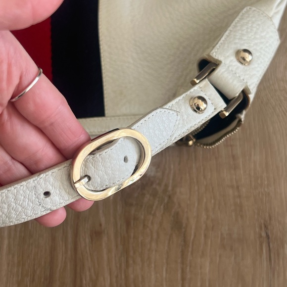 GUCCI White Calfskin Leather Blondie  Hobo Shoulder Bag - Picture 5 of 11